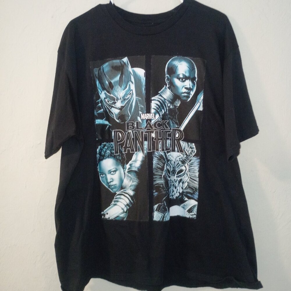 Marvel Black Panther T Shirt Men XXL (No Tag) Black Graphic Short Sleeve Movie